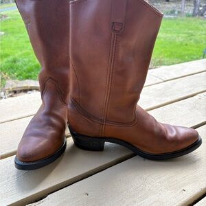Classic Brown Leather Heeled Boots